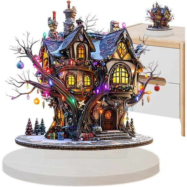 Casa delle Fate in Acrilico Trasparente 15 cm - Decorazione Impermeabile per Giardino e Interni