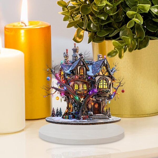 Casa delle Fate in Acrilico Trasparente 15 cm - Decorazione Impermeabile per Giardino e Interni