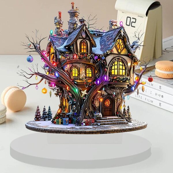 Casa delle Fate in Acrilico Trasparente 15 cm - Decorazione Impermeabile per Giardino e Interni