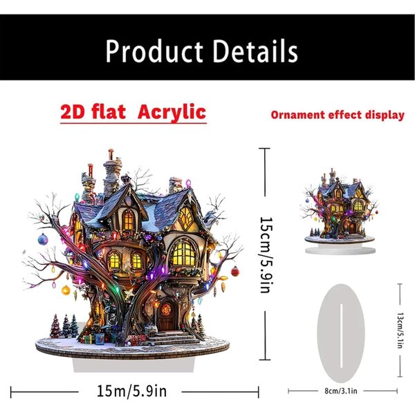 Casa delle Fate in Acrilico Trasparente 15 cm - Decorazione Impermeabile per Giardino e Interni