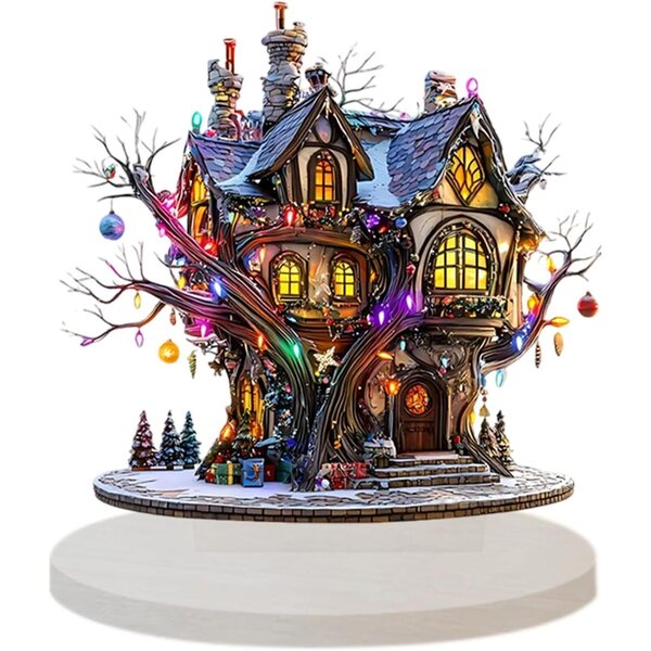 Casa delle Fate in Acrilico Trasparente 15 cm - Decorazione Impermeabile per Giardino e Interni