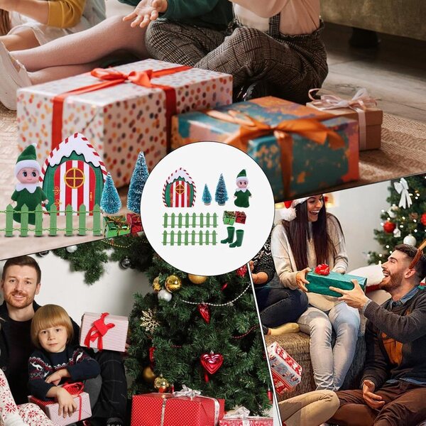 Kit Casa Miniatura di Natale fatto a mano con decorazioni festive e feltro resistente