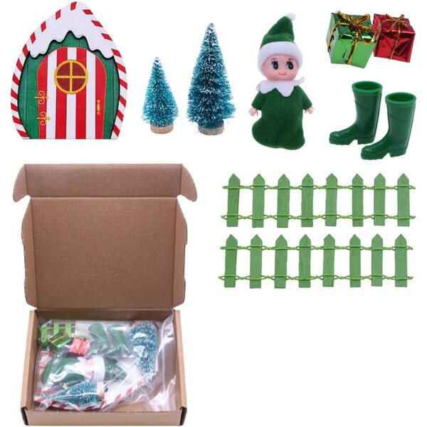 Kit Casa Miniatura di Natale fatto a mano con decorazioni festive e feltro resistente