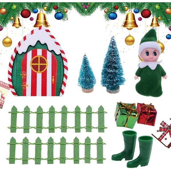 Kit Casa Miniatura di Natale fatto a mano con decorazioni festive e feltro resistente