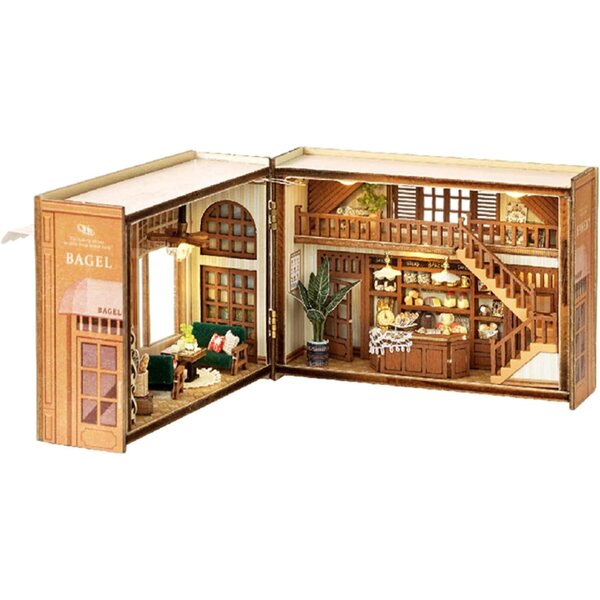 1:100 Realistischer Miniaturhaus-Bausatz aus Holz mit Eröffnungsseiten für Erwachsene