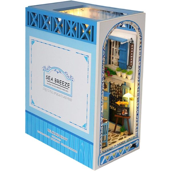 3D-Buchecken-Set „Meeresbrise“ – Miniatur-Puppenhaus-Dekoration, 15,9 x 9,2 x 20,5 cm
