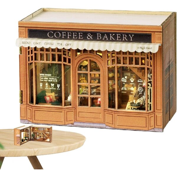 Kit Casa Miniatura in Legno con Dettagli Realistici e Mobilio per Artigianato Creativo