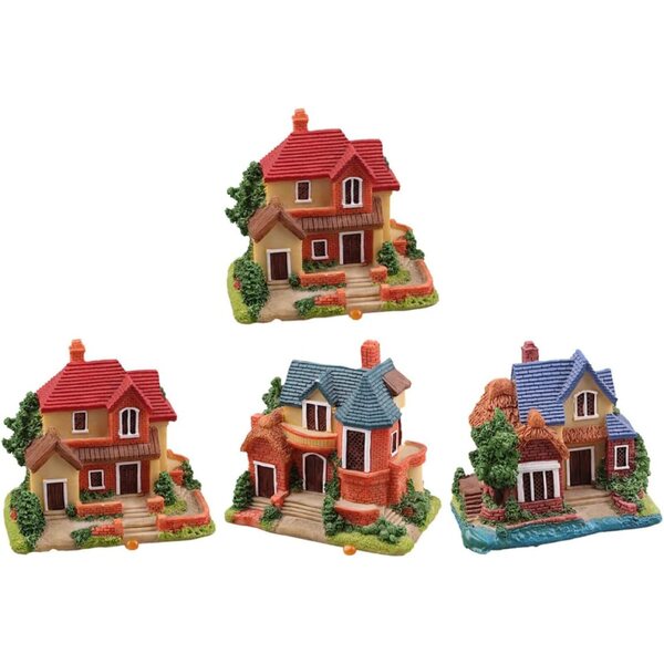 KOMBIUDA 4 pezzi decorazioni miniature per casa campagna europea 8.8x5.5 cm