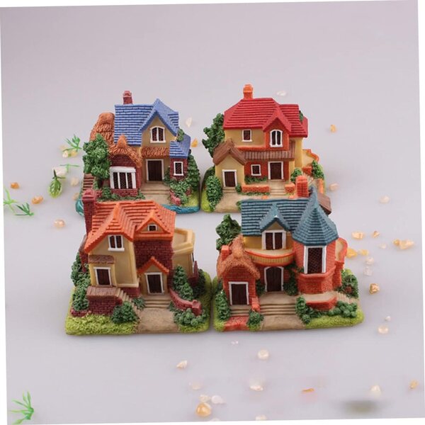 KOMBIUDA 4 Stück Miniaturdekorationen für europäisches Landhaus 8,8 x 5,5 cm