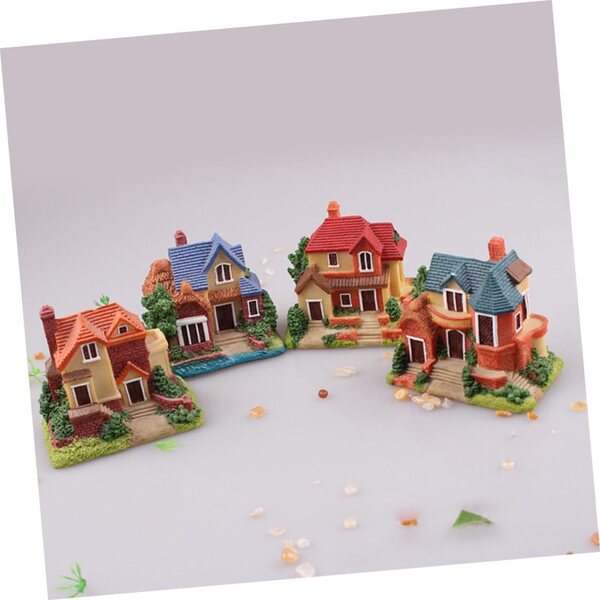 KOMBIUDA 4 Stück Miniaturdekorationen für europäisches Landhaus 8,8 x 5,5 cm