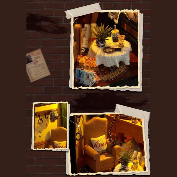 Kit Miniatura Casa in Legno con Mobili Dettagliati e LED per Bambini e Adulti