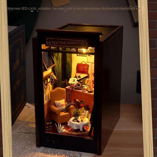 Kit Miniatura Casa in Legno con Mobili Dettagliati e LED per Bambini e Adulti
