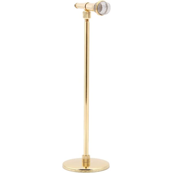 Mikrofonmodell aus vergoldetem Kupfer mit einstellbarer Höhe und elegantem Design