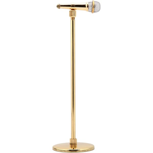 Mikrofonmodell aus vergoldetem Kupfer mit einstellbarer Höhe und elegantem Design