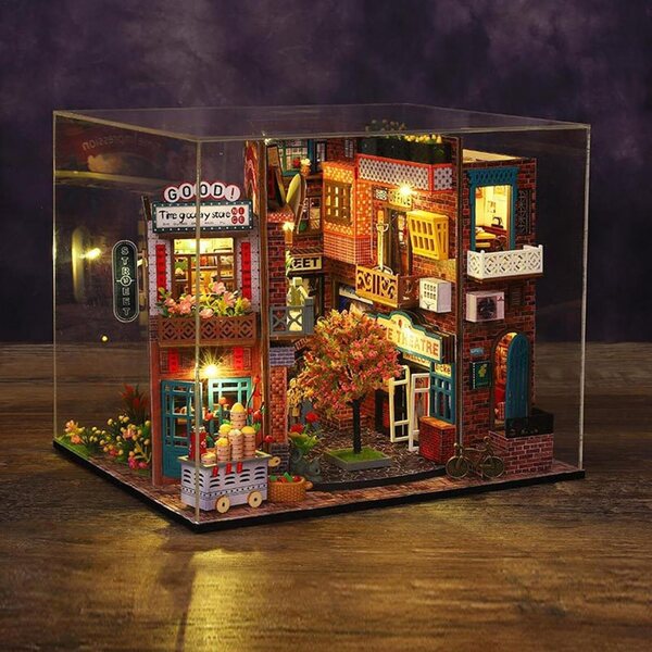 Kit Casa delle Bambole Miniatura con Luci LED e Mobili - Facile da Assemblare