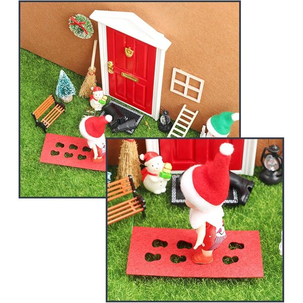 Decorazioni di Natale Miniature in Legno per Casa di Bambole - Kit Accessori Festivi 16x11 cm