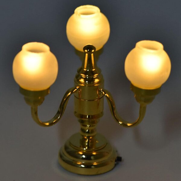 Lustre Miniatura LED a Batterie 1:12, Elegante Plafonnier Dorato per Case delle Bambole
