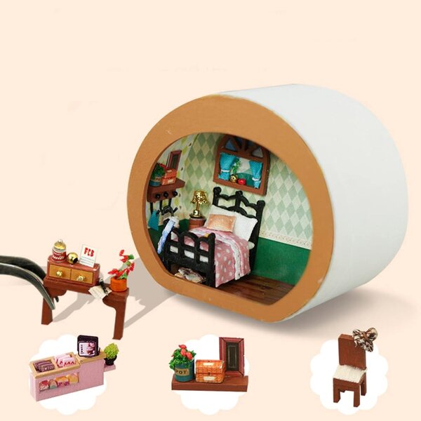 DIY-Miniatur-Puppenhaus-Bausatz mit LED und Holzmöbeln – perfektes kreatives Geschenk