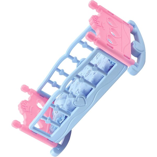 Alasum Letto per Bambole in Plastica e Stoffa 37x24x18 cm - Accessorio Casa delle Bambole