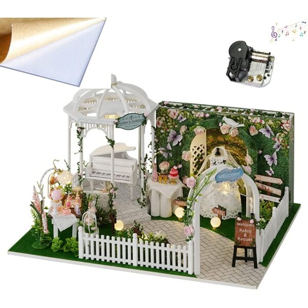 DIY-Miniatur-Puppenhaus-Bausatz mit Staubschutz und LED-Musikwerk