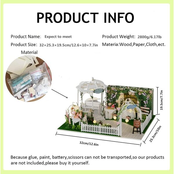 DIY-Miniatur-Puppenhaus-Bausatz mit Staubschutz und LED-Musikwerk