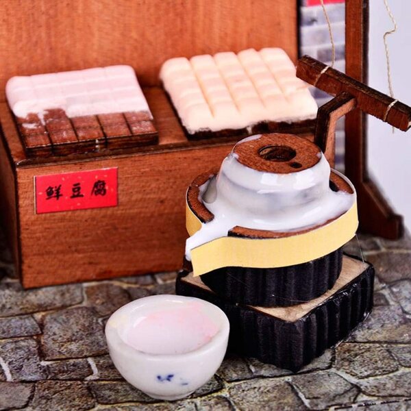 3D-Miniatur-Puppenhaus zum Zusammenbauen – Steinmühle – XLZSP DIY-Bausatz aus Holz und Papier