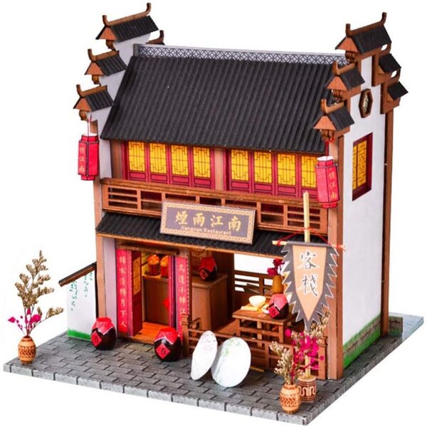 3D-Miniatur-Puppenhaus aus Holz zum Zusammenbauen – Antike Architektur XLZSP