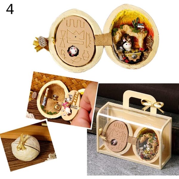 Casa delle bambole in miniatura 1:24 da assemblare, legno di noce, kit fai da te creativo e decorativo