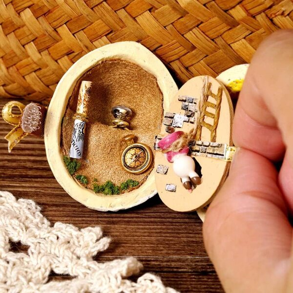 Casa delle bambole in miniatura 1:24 da assemblare, legno di noce, kit fai da te creativo e decorativo
