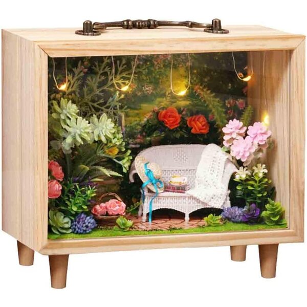 DIY-Miniatur-Puppenhaus-Bausatz mit LED – Afternoon Shimmer-Modell 20,5 x 9,4 x 19,5 cm