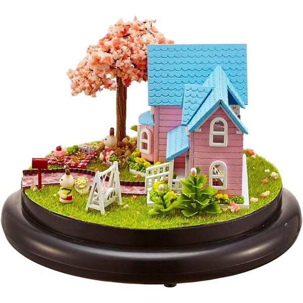 Kit casa delle bambole in legno con luci LED e accessori, fai da te per bambini 14+