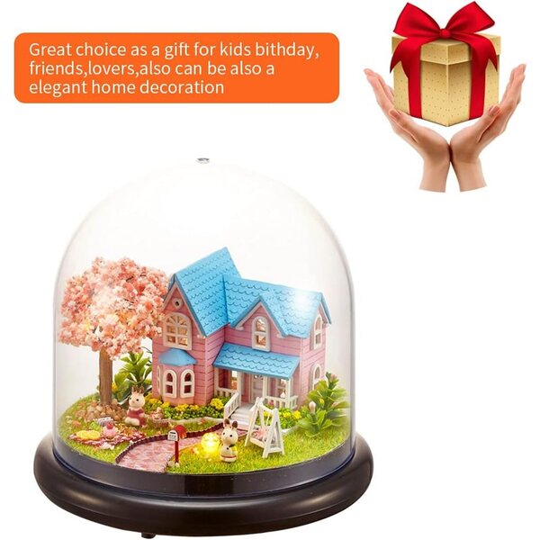 Kit casa delle bambole in legno con luci LED e accessori, fai da te per bambini 14+
