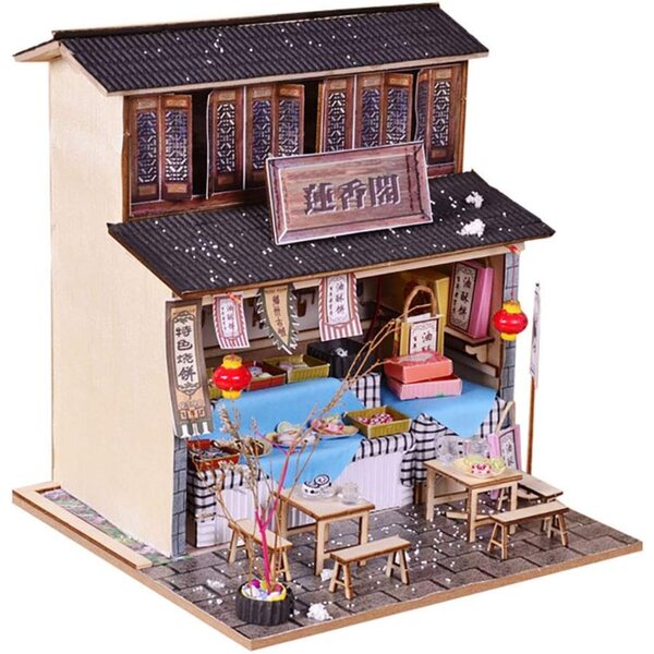 Casa di bambola in legno fai da te XLZSP kit miniatura 2-10 ore assemblaggio