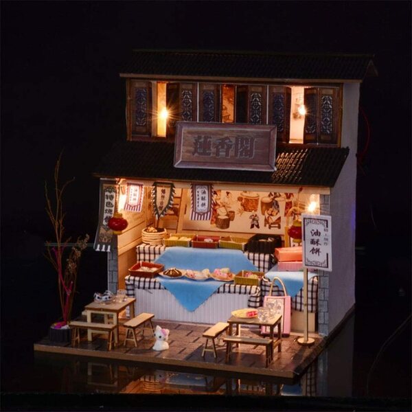 Casa di bambola in legno fai da te XLZSP kit miniatura 2-10 ore assemblaggio