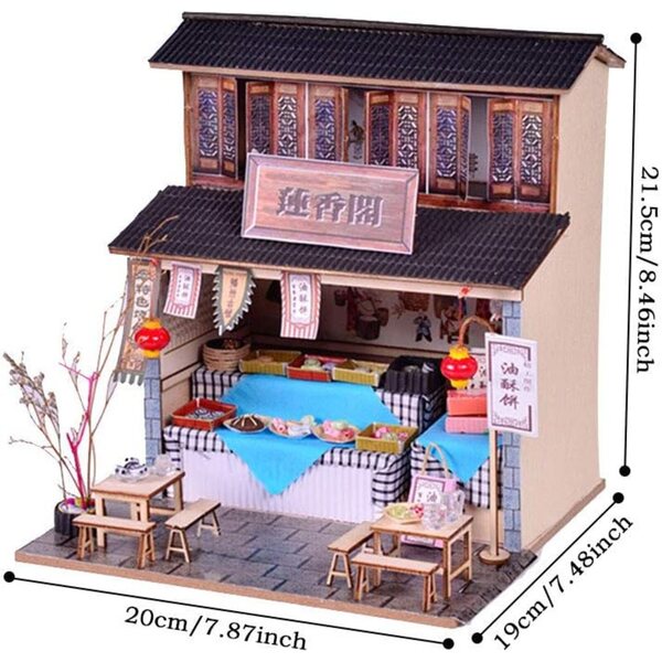 Casa di bambola in legno fai da te XLZSP kit miniatura 2-10 ore assemblaggio