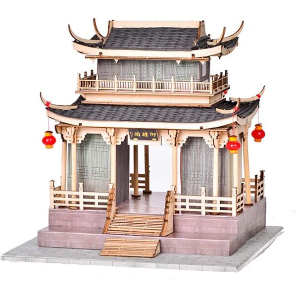 3D-Bausatz für ein antikes chinesisches Puppenhaus aus Holz zum Zusammenbauen – DIY-Puzzle für Erwachsene und Kinder