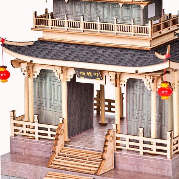 3D-Bausatz für ein antikes chinesisches Puppenhaus aus Holz zum Zusammenbauen – DIY-Puzzle für Erwachsene und Kinder