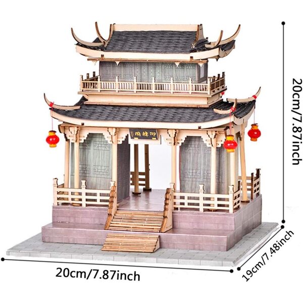 3D-Bausatz für ein antikes chinesisches Puppenhaus aus Holz zum Zusammenbauen – DIY-Puzzle für Erwachsene und Kinder