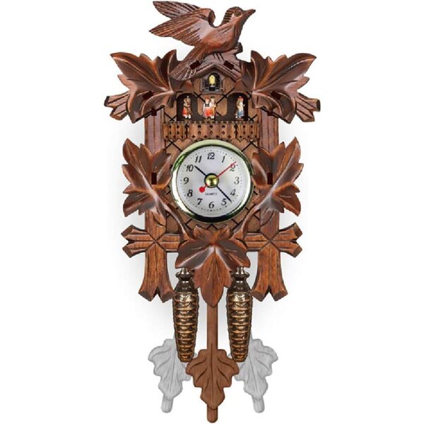 3D-Schwarzwald-Miniatur-Cucu-Pendel aus Holz mit Quarzwerk, 115 x 225 x 50 mm