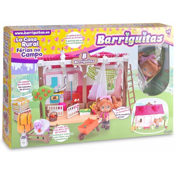 Barriguitas Landhaus mit Puppenzubehör – Interaktives Bauernhofspiel