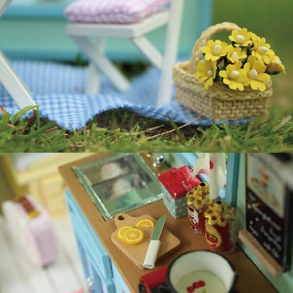 Kit Casa di Bambole in Legno con Movimento Musicale - DIY Creativo e Facile da Assemblare