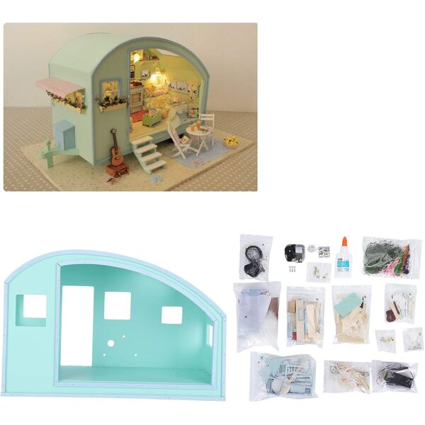Kit Casa di Bambole in Legno con Movimento Musicale - DIY Creativo e Facile da Assemblare