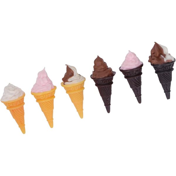 Crème Glacée-Miniaturen aus Kunstharz für Puppenhäuser – Set mit 6 realistischen Teilen
