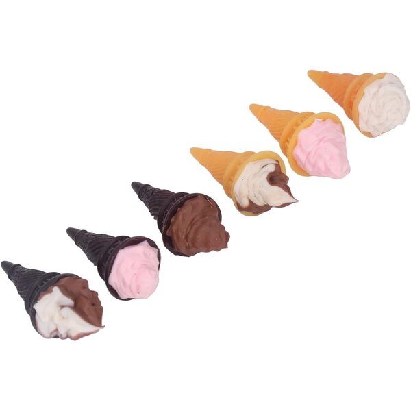 Crème Glacée-Miniaturen aus Kunstharz für Puppenhäuser – Set mit 6 realistischen Teilen
