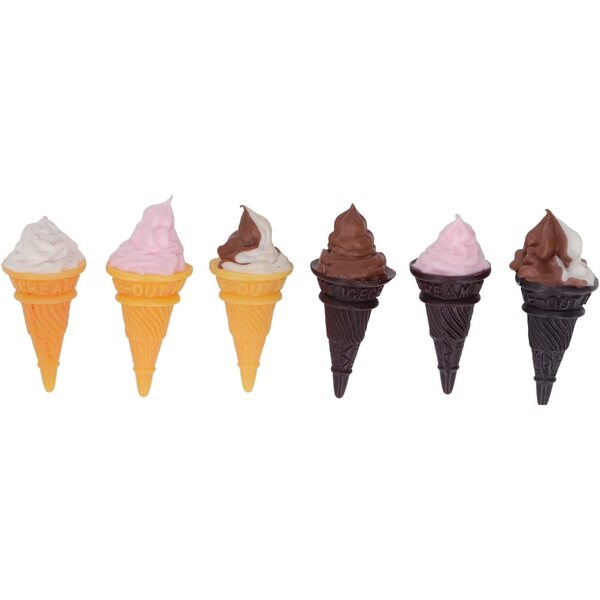 Crème Glacée-Miniaturen aus Kunstharz für Puppenhäuser – Set mit 6 realistischen Teilen
