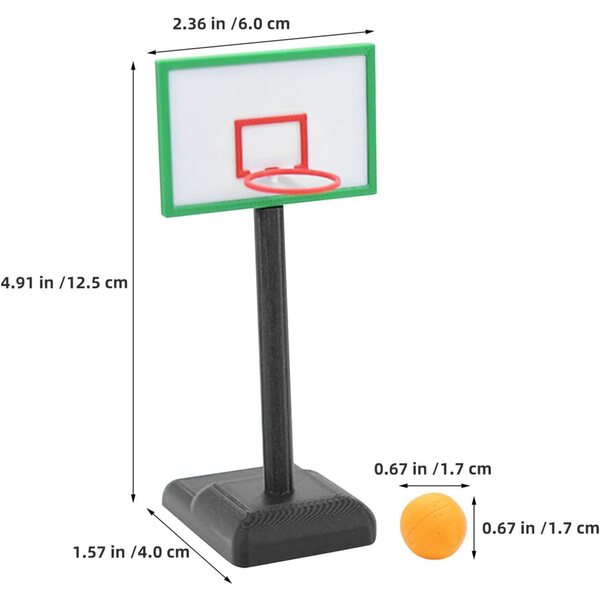 Mini pannello basket per casa delle bambole con pallone, stabile e educativo