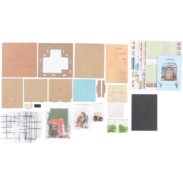 1:24 DIY-Miniaturhaus-Bausatz aus Lindenholz zur Dekoration und als kreatives Geschenk