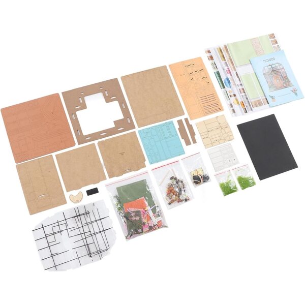 1:24 DIY-Miniaturhaus-Bausatz aus Lindenholz zur Dekoration und als kreatives Geschenk