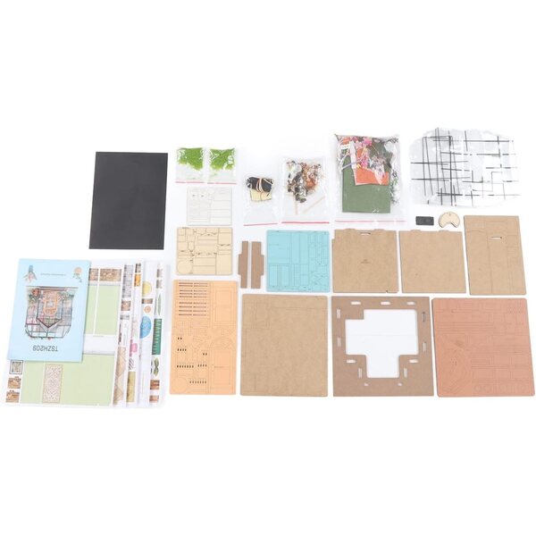 1:24 DIY-Miniaturhaus-Bausatz aus Lindenholz zur Dekoration und als kreatives Geschenk