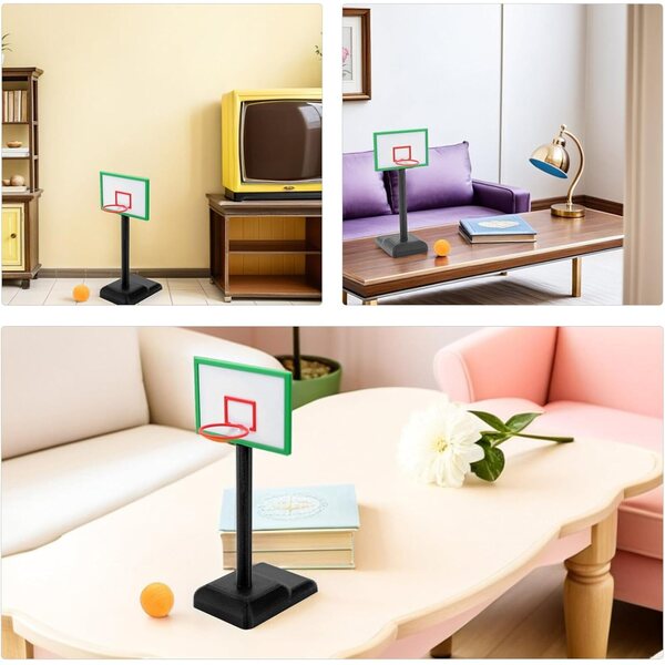 ERINGOGO Mini-Basketball-Panier mit Ball – Spiel und Dekoration für Puppenhäuser